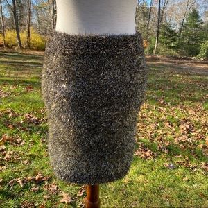 REHAB SKIRT PENCIL BODYCON BLACK GOLD SILVER TINSEL METALLIC TEXTURED Size M